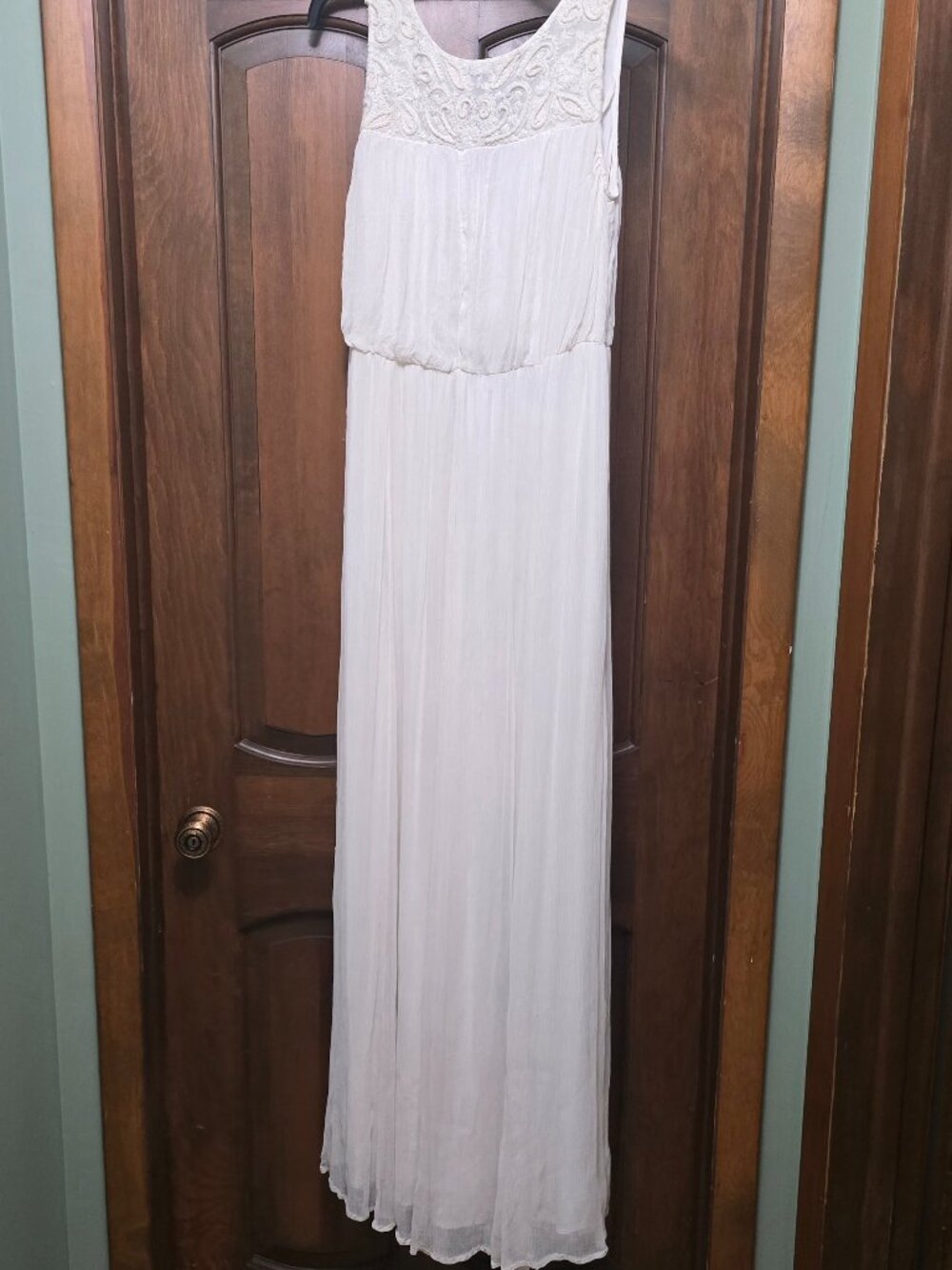 BOHO styled HIGH waisted Gauze like Evening Gown.  Size 10